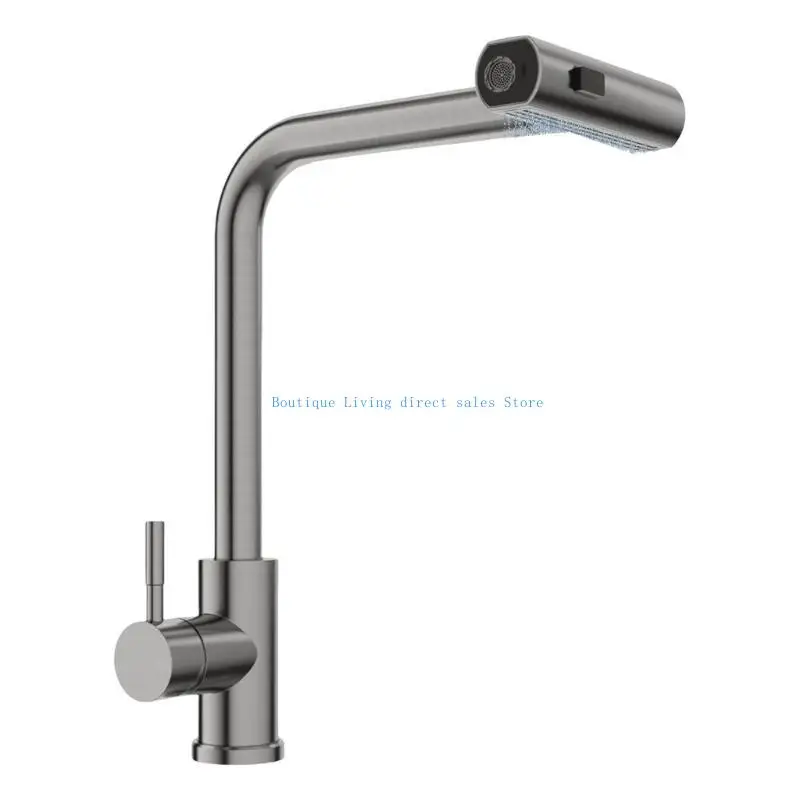 

Современный смеситель для кухонной мойки, стальной кухонный смеситель с выдвижным распылителем, многофункциональный кухонный