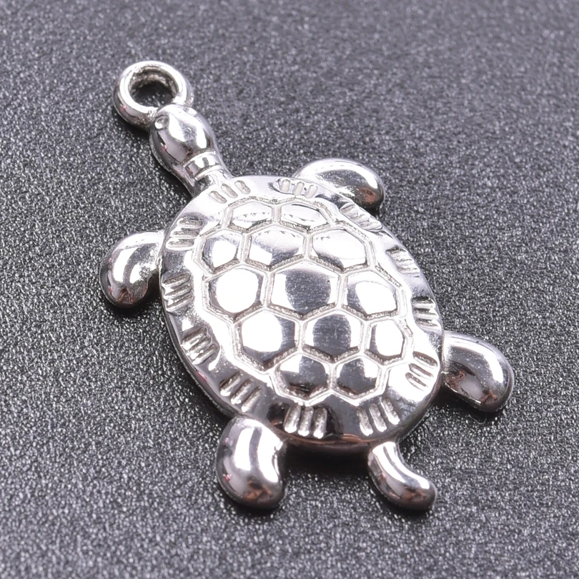 5pcs Charms Tortoise Sea Turtle Pendant For Jewelry Making Supplies Stainless Steel Marine Animals Charms DIY Accessories Bulk