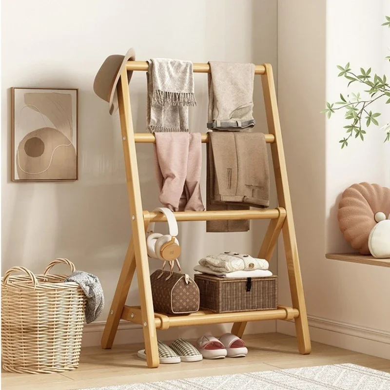 Firm Clothes Rack Floor-to-ceiling Coat Rack Foldable Bedroom Bedside Storage Small Rack Factory