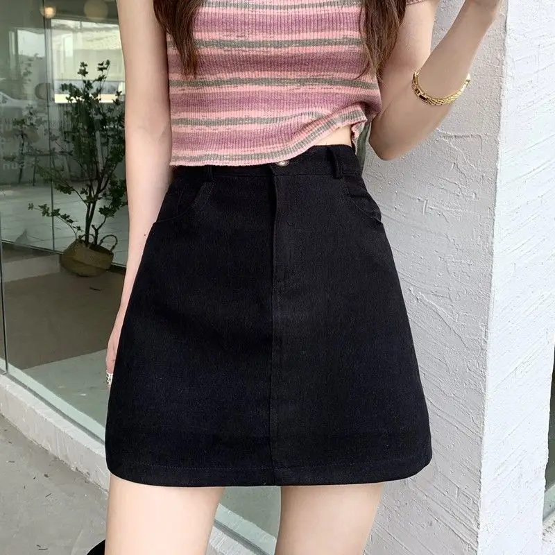 

Юбки женские оверсайз Mujer Ретро темные мягкие передние карманы с талией миди винно-красные длиной до колена с разрезом подол Work Jupes Elegant