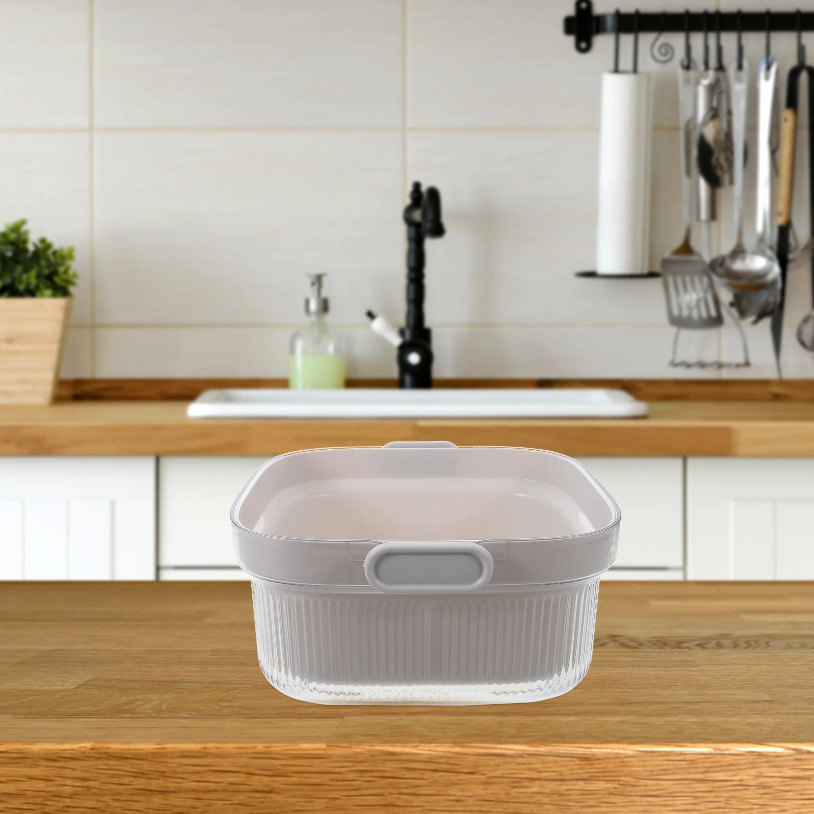 

Layer Fruit Vegetable Drain Basket Kitchen Sink Strainer Efficient Water Drainage Storage White Fine Mesh Household