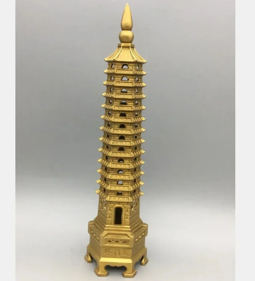 China Brass Wenchang Tower Crafts Statue