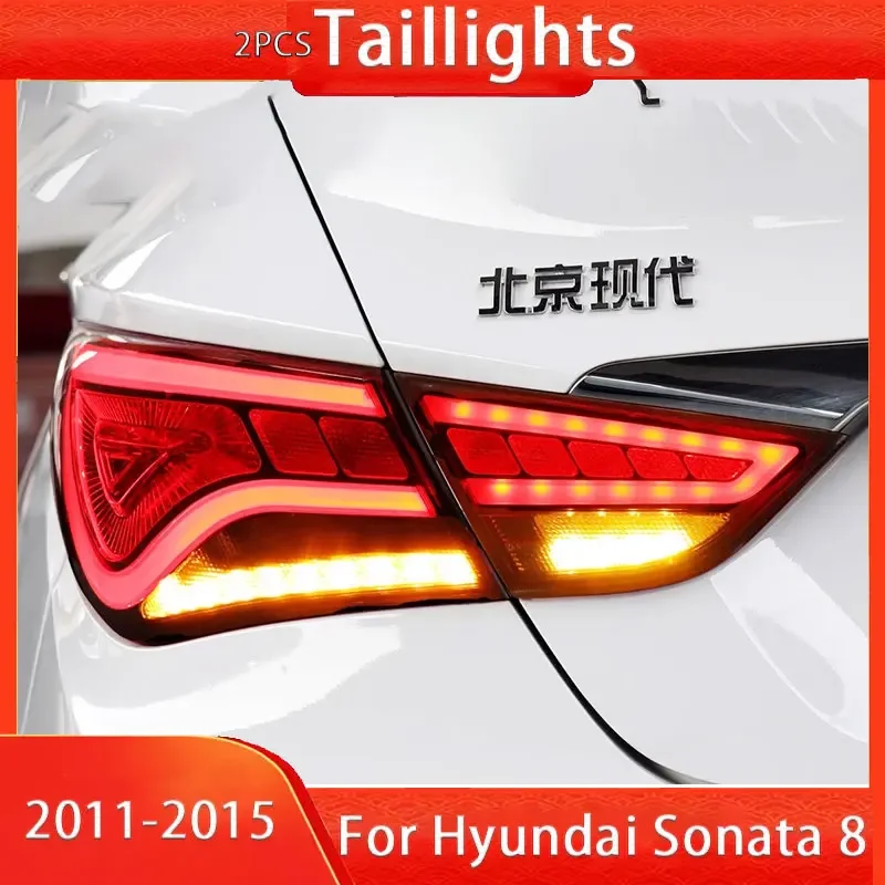 

Автомобильные задние фонари для Hyundai Sonata 8, светодиодный задний фонарь 2011-2015 Sonata 8, задний противотуманный тормоз, указатель поворота, автомобильные аксессуары
