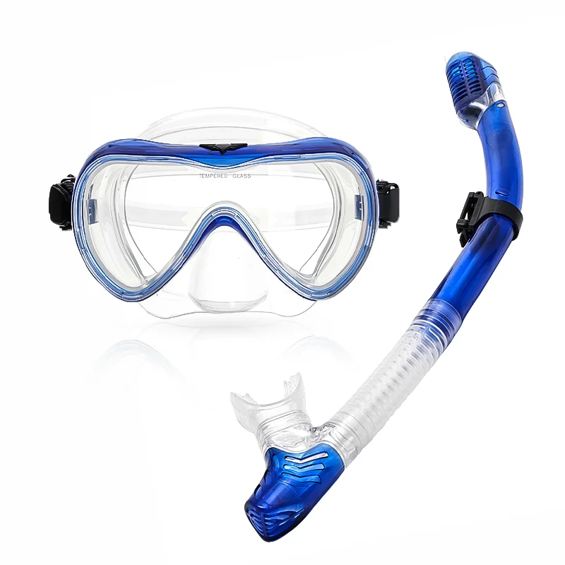 MASK100 Diving Mask And Full Dry Snorkel Set Adult Liquid Silicone Wide Frame Anti-Leak Mask Wide View Dry Top Snorkel
