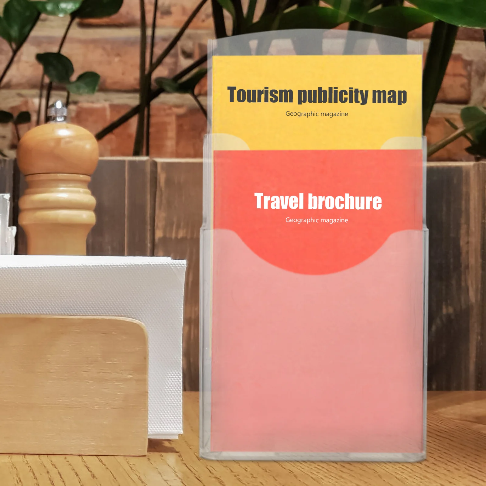 Wall Mount 2 Layer Acrylic Document Stand Classified Storage Design for School Dorm Office File Rack Flyer Holder Brochure