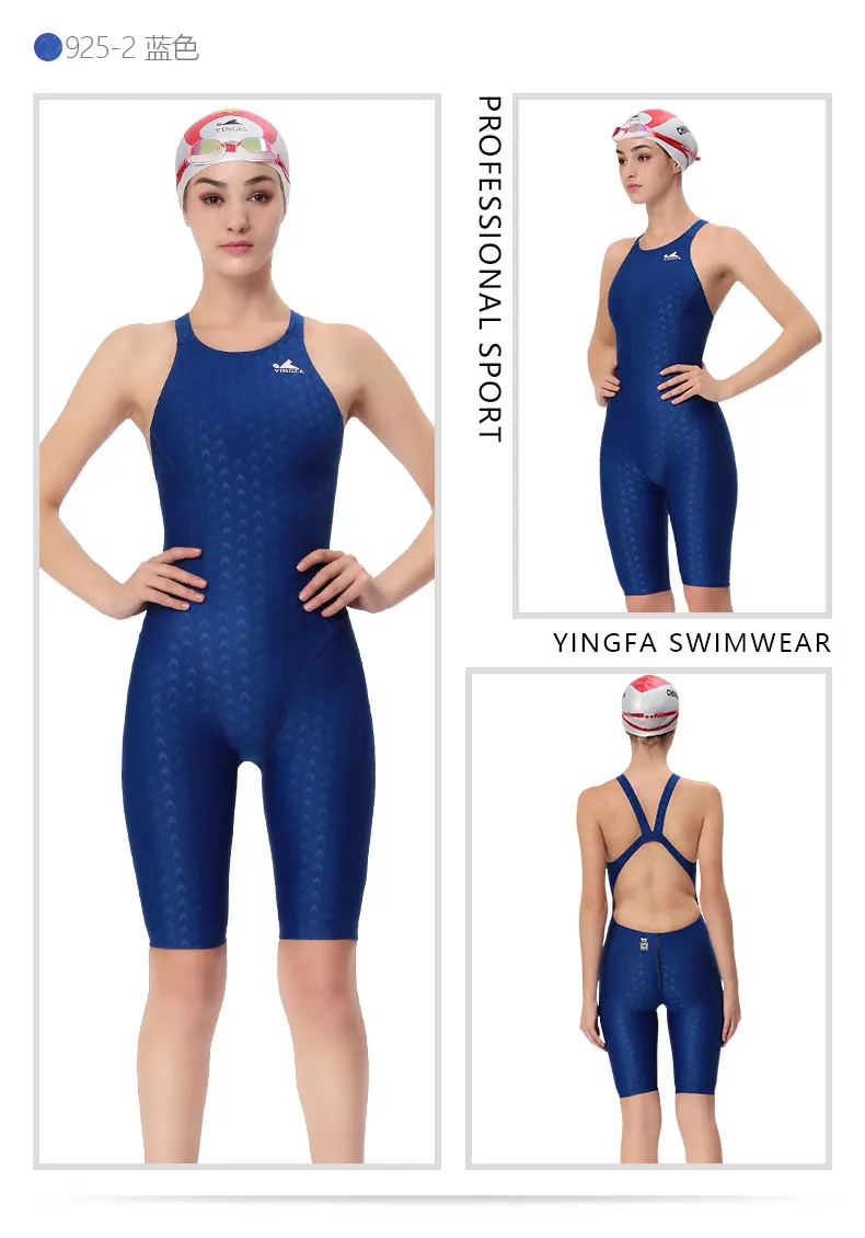 FINA-Zugelassener Mädchen Einteiliger Knielanger Badeanzug Professioneller Wettkampf- und Trainings-Schwimmanzug – Detail 10