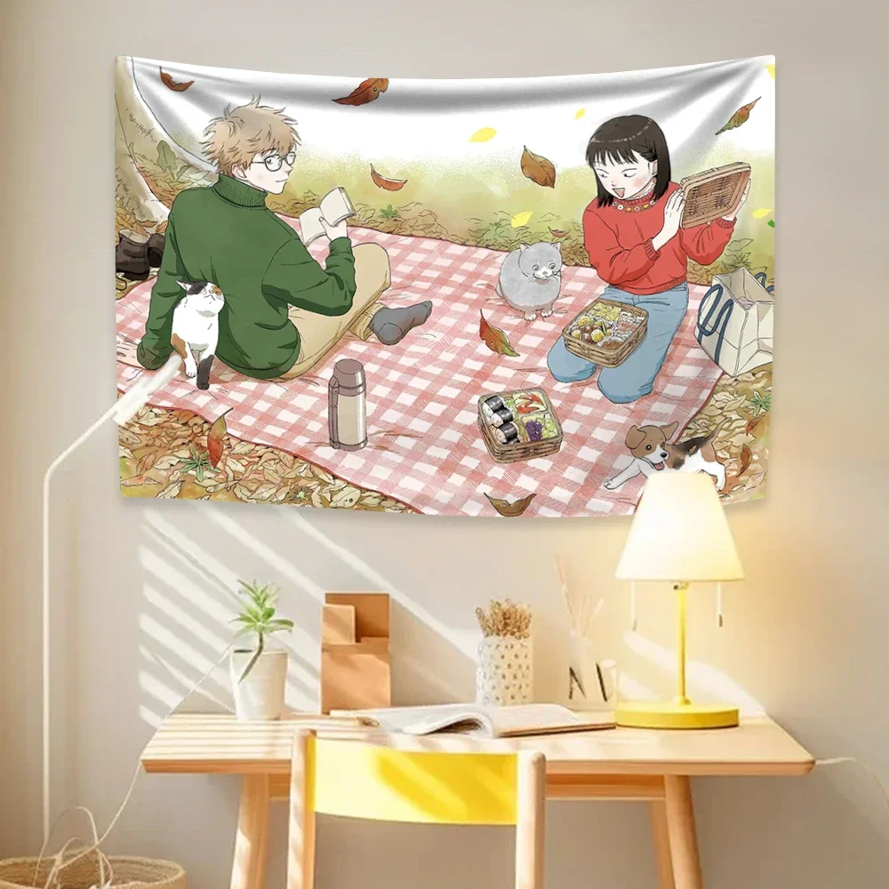 Japanese Cartoon Anime Skip And Loafers Tapestry Home Decor Aesthetics Wall Hanging Bedroom Dorm Backdrop Sofa Blanket Fans Gift