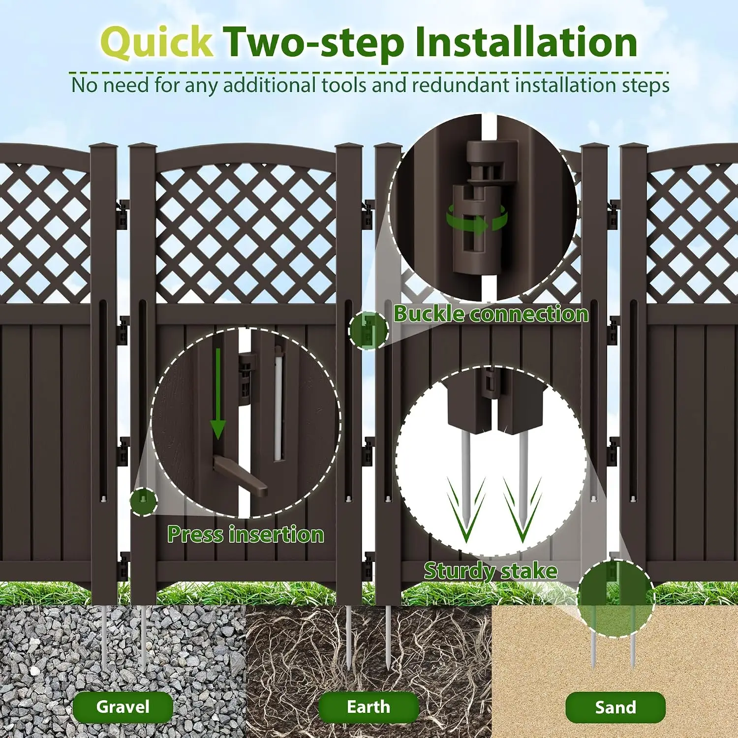 Resin Outdoor Privacy Fence Panels, Air Conditioner Cover Enclosure, Trash Can Hideaway Screen, Decorative Yard Garden Lattice Panel Set, Weather Resistant Plastic Lawn Barrier, 4 Pack,Black