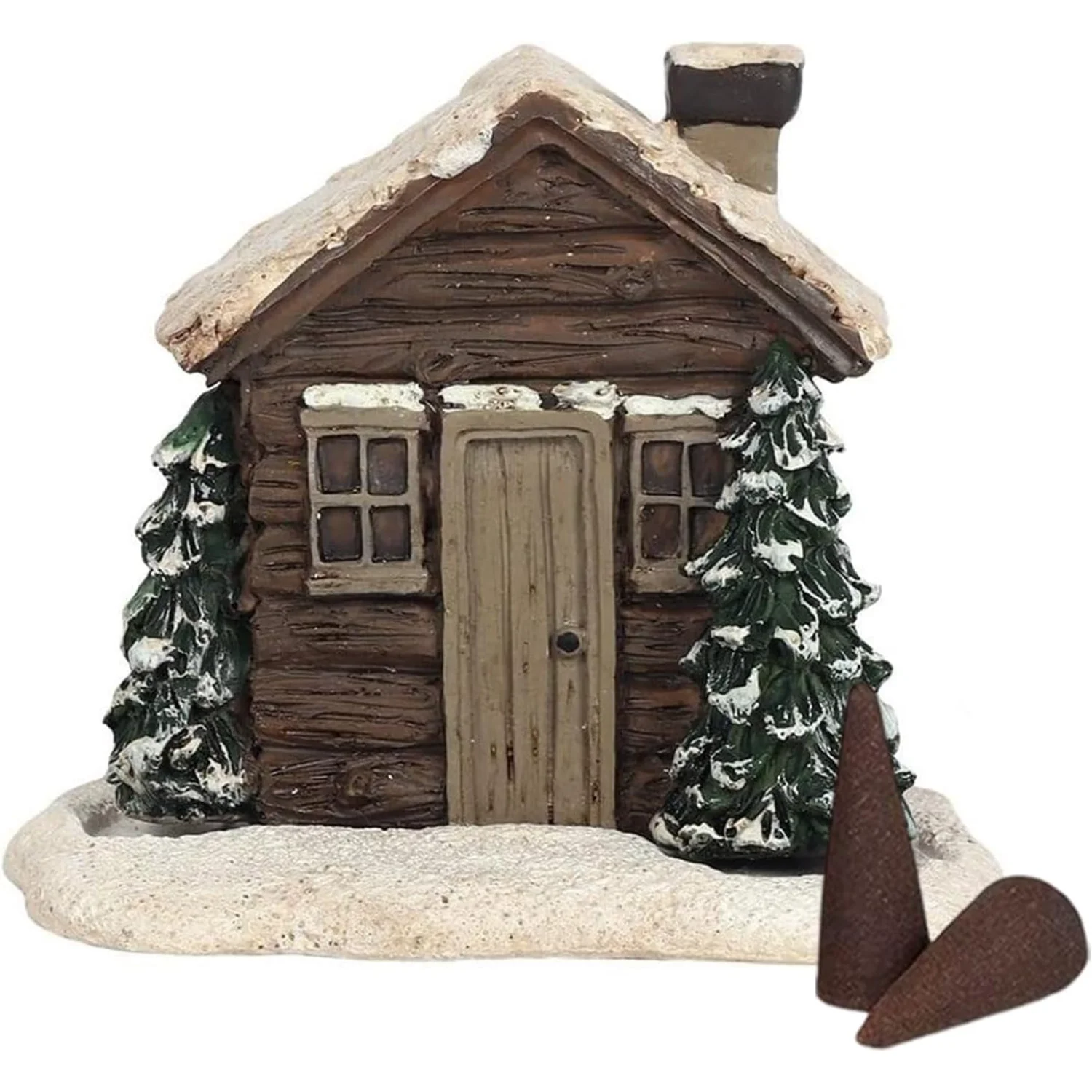 

Fragrance Burner Log Cabin Rustic Censer Winter Decoration Nights Miniature Resin House Snowhouse