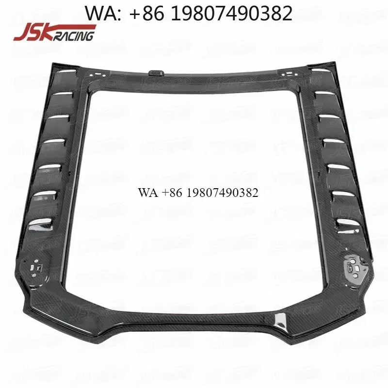 Wmwmnu For MP4-12C 2012-2014 Carbon Fiber Look Rear Hatch Glass Frame Panel Rear Engine Hood Cover Dry Carbon Style