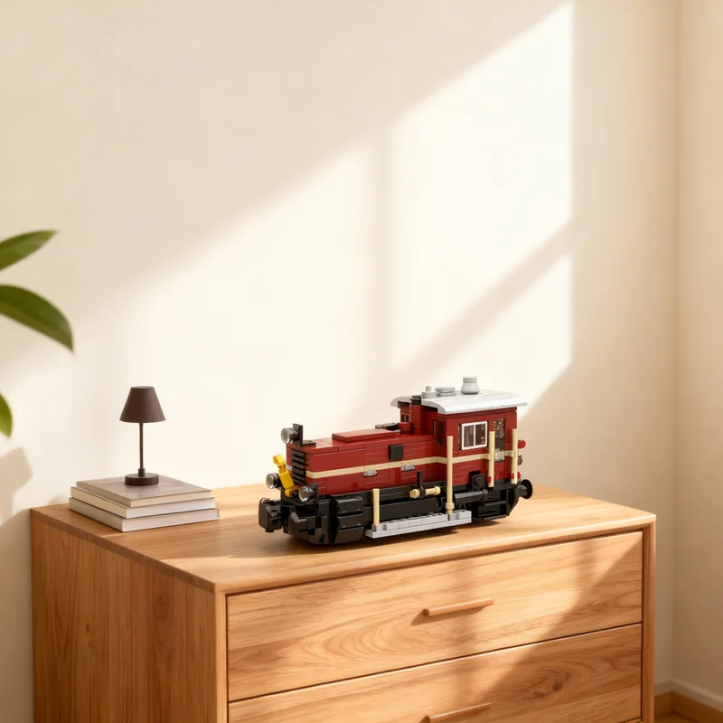 373pcs MOC Köf III Shunter Locomotive Train Model Building Blocks Bookshelf Decor, Home Decor Bookshelf Display Gift For Adults