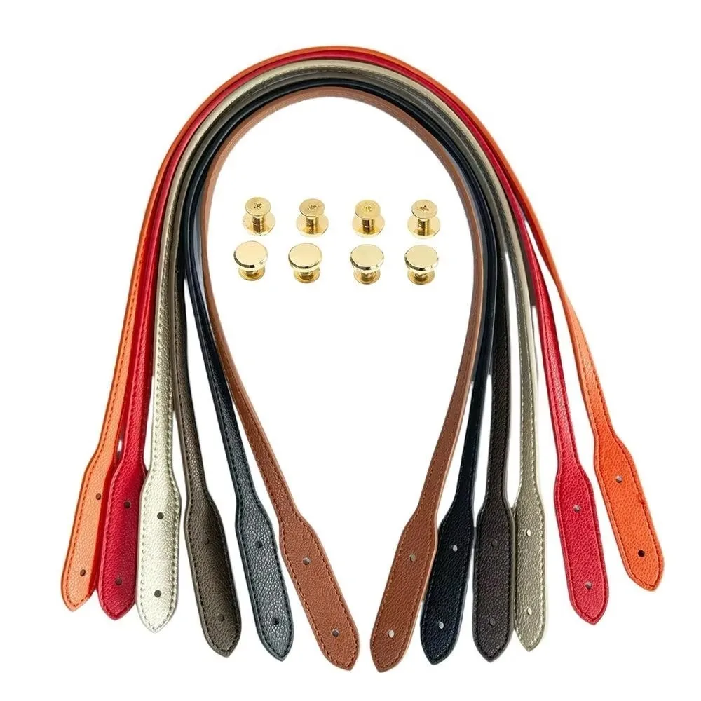 

2pcs New PU Leather Bag Handle Belts DIY Detachable Bag Belt Replacement with 4 Sets of Rivets Bag Accessories Gift