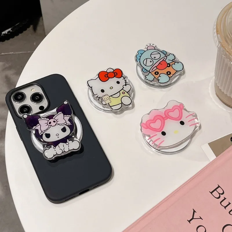 

Cute Sanrio Hello Kitty Kuromi Hangyodon Magnetic Holder Grip Tok Griptok Phone Stand Holder Support For iPhone For Pad