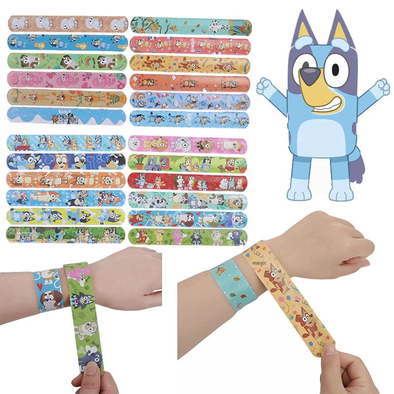 

12 шт., браслеты Bluey Slap, аниме, детские украшения для дня рождения, браслет для мальчиков и девочек, браслет-головоломка, игрушки, мультяшный браслет на запястье