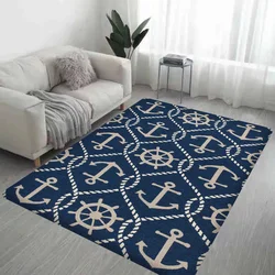 Nautical Anchor Floor Mat Bathroom Mat Kids Room Bedroom Decoration Balcony Anti-Slip Doormat Living Room Welcome Rug