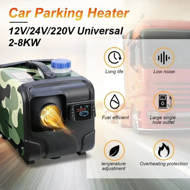 8KW 12V 24V webasto Dry Low Noise Car Heater Diesel Autonomous Auxiliary Heating Fuel-operated Without Turning on The Engine