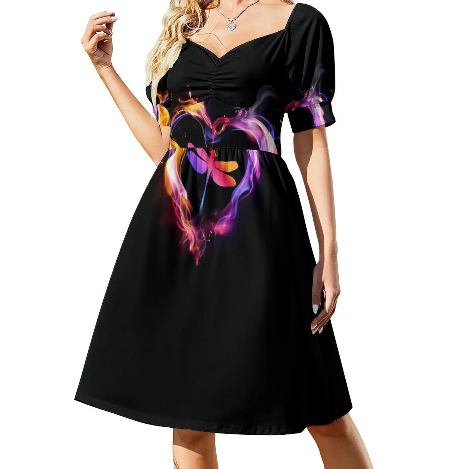 

Dragonfly Watercolor Heart Art Short-Sleeved Dress women clothes Party dresses summer outfits for women 2025 Dress