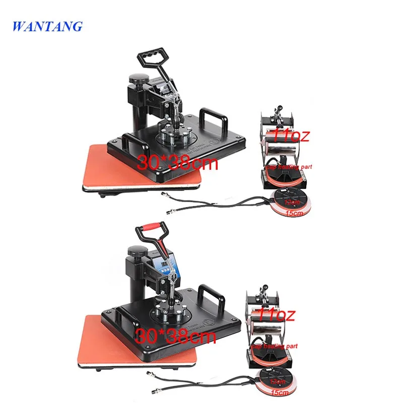 Fastshipping 5 in1 12*15 inch 30*38CM Heat Press Machine Thermal Transfer Machine for tshirts plates mugs cases bags pads