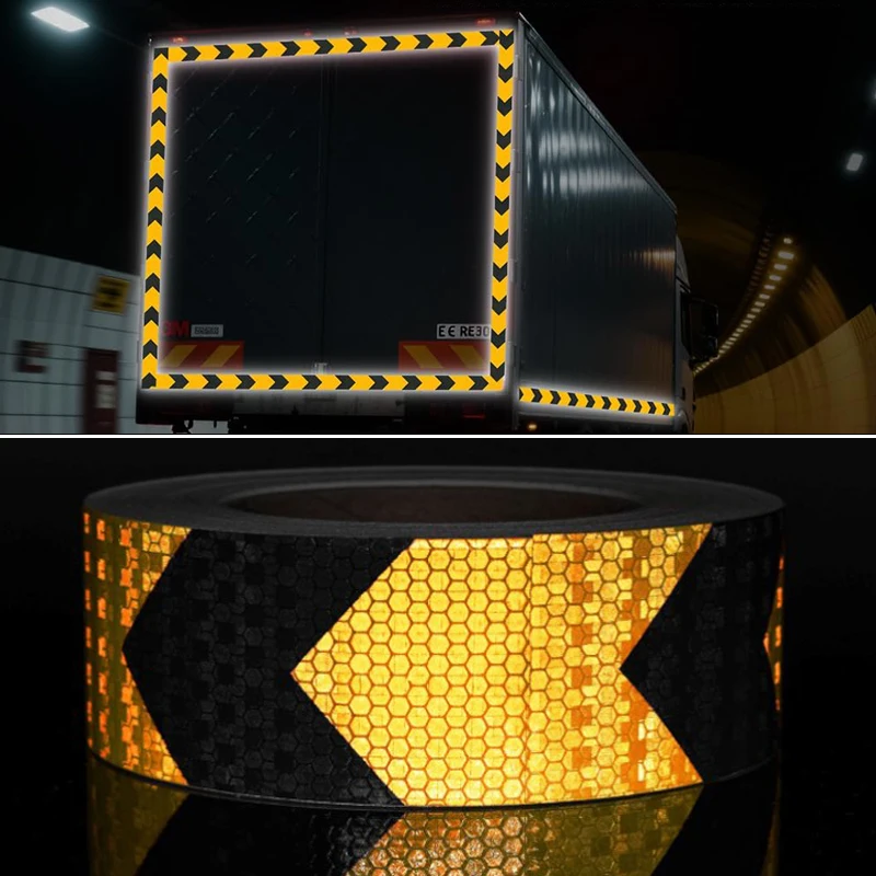 Reflective Tape Outdoor Waterproof  Strong Adhesive Caution Hazard Warning Tape Reflector Conspicuity Tape For Trailer Sign