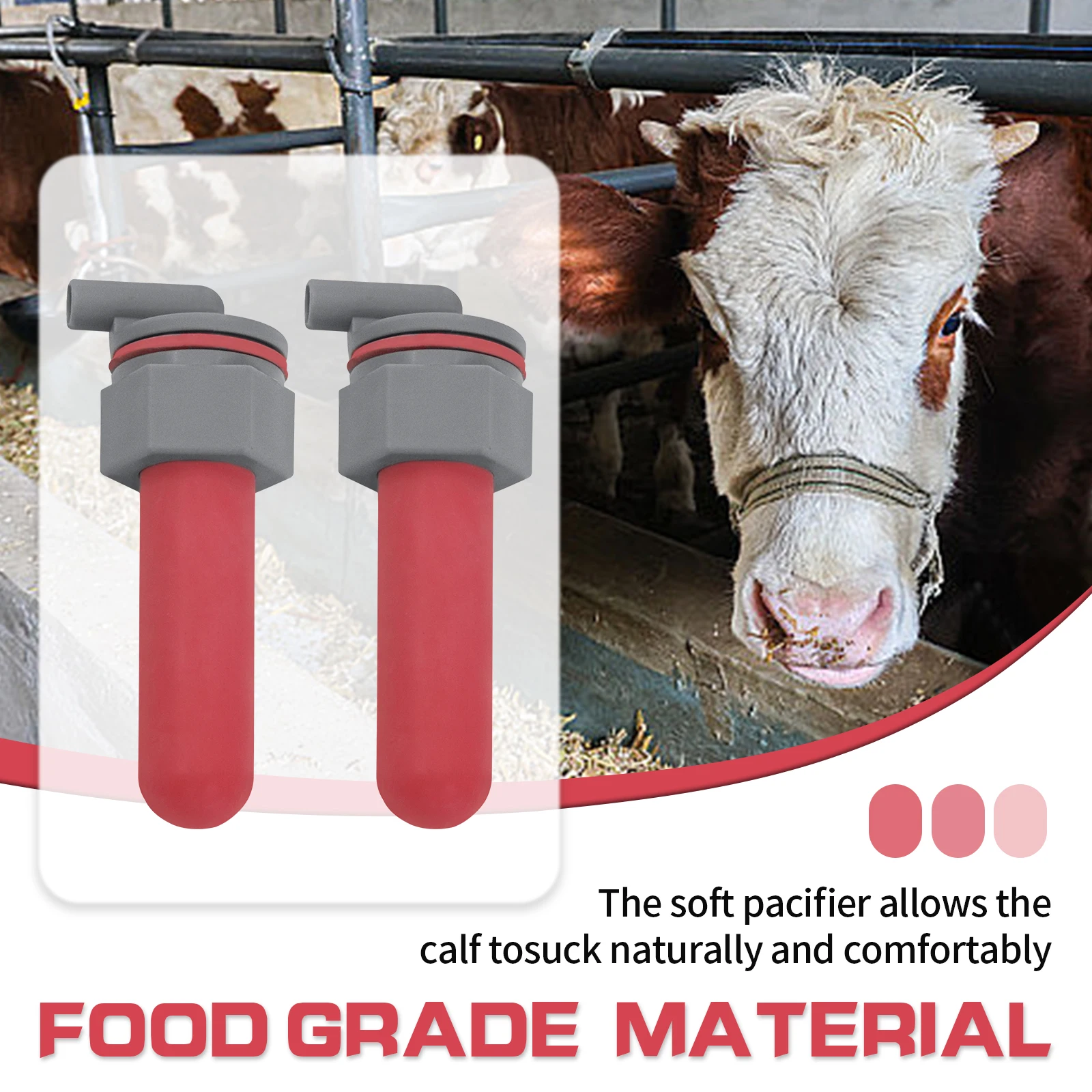 1Set Rubber Pacifier Milk Drink Calf Feeder Pacifier Calf Nursing Bucket Nipple Soft Rubber Teats for Cattle Livestock Supplies