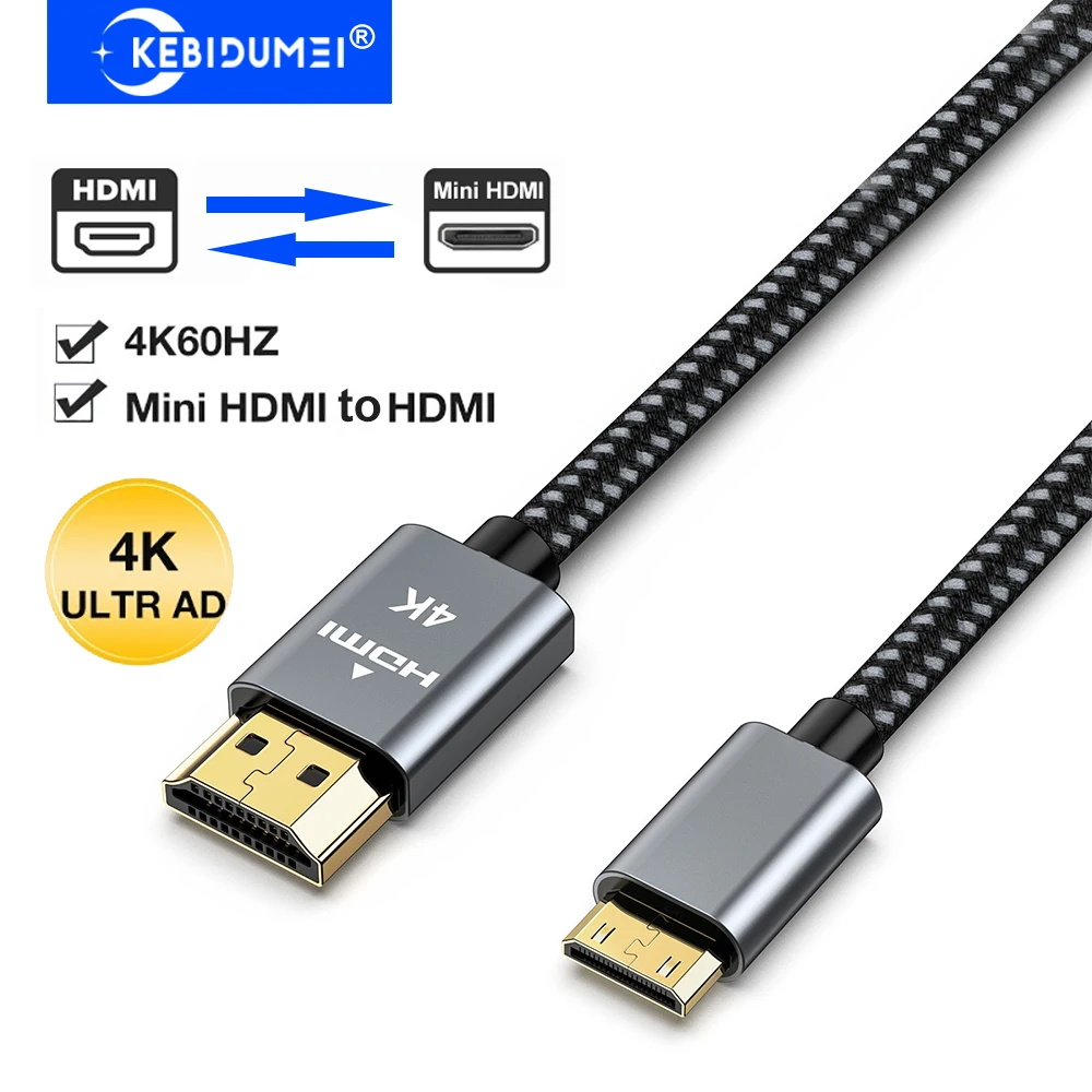 �y�Z�[�����z�~�jHDMI - HDMI�P�[�u�� 4K 60Hz �~�jHDMI 2.0�P�[�u�� 18Gbps �����ґg�o����HDMI�A�_�v�^�[ �m�[�g�p�\�R�� �v���W�F�N�^�[�p Mini HDMI to HDMI Cable 4K 60Hz Mini HDMI 2.0 Cable 18Gbps High-Speed Braided Bi-Directional HDMI Adapter