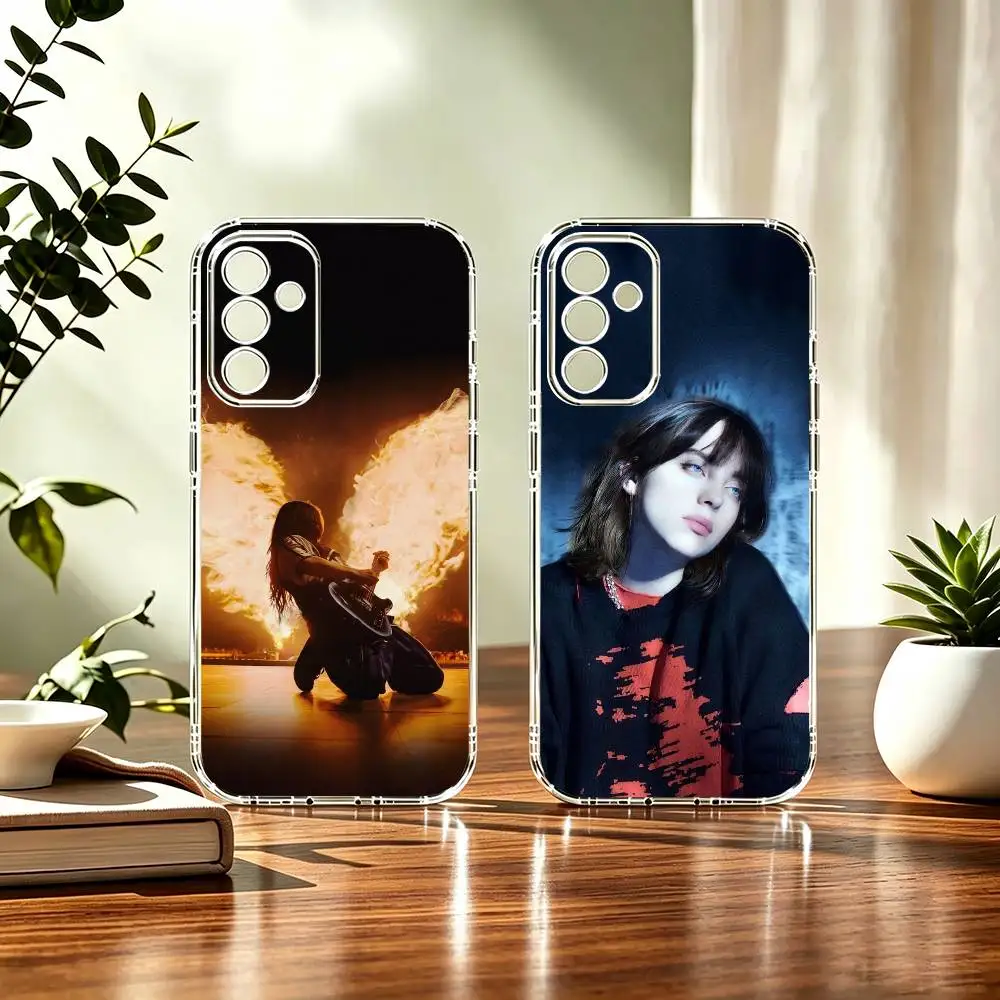 B-Billie E-Eilish Dont Smile at Me Stand Phone Case Transparent TPU For Samsung A71, A70, A52, A51, A40, A30, A20