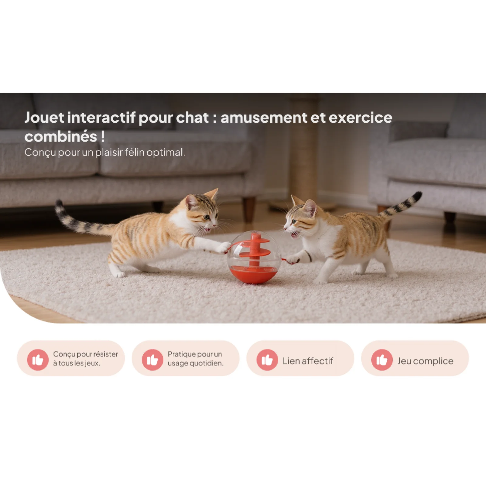 

Cat Treat Ball Food Dispenser Toy Training Ball Educational Toy Pet Slow Feeder Cat Puzzle Toy for Small to Medium Dogs and Cats