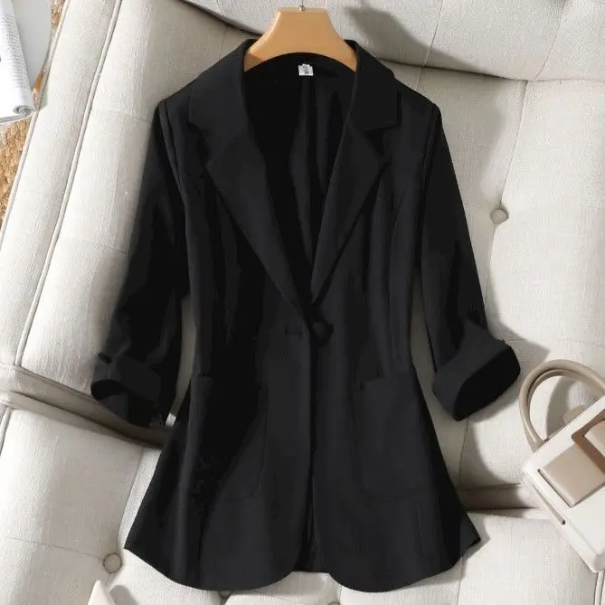 خفيفة الوزن كاجوال أنيقة للنساء لربيع وصيف جديد Sle Seven Sve بأزرار حتى مقاس نحيف من Ele Chinese Origin #1