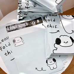 50Pcs/Lot Cute Puppy Printed Mailing Bag Light Blue Plastic Shipping Bags Self Adhesive Seal Courier Envelope Packaging Supplies