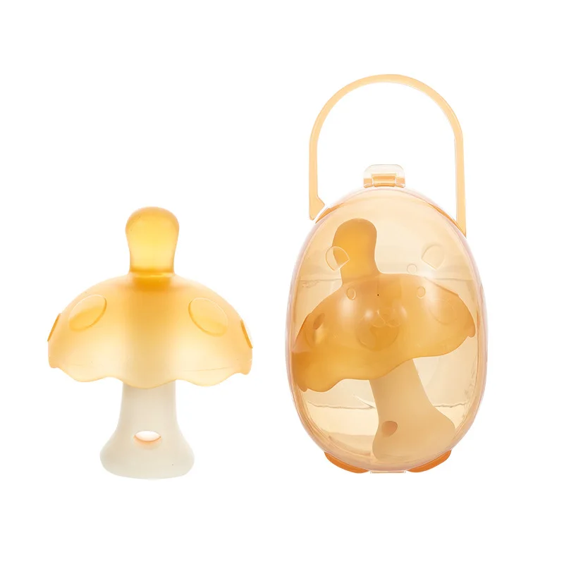 عضاضة مص مضادة للإبهام للأطفال من عمر 0 إلى 6 أشهر على شكل فطر من السيليكون لعبة مصاصة #5