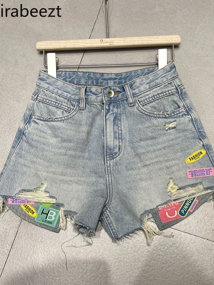 

2025 Summer New Color Decoration High Waist Wide Leg Pants Fashionable Hot Trousers Women Trend High Waist Jeans Women