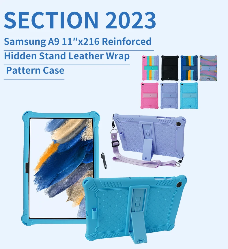 Tablet Cover For Samsung Galaxy Tab A11+A9+11"plus Case SM-X210 X215 X230 A9 8.7 SM-X110/X130 Soft Silicon Kids Stand funda capa