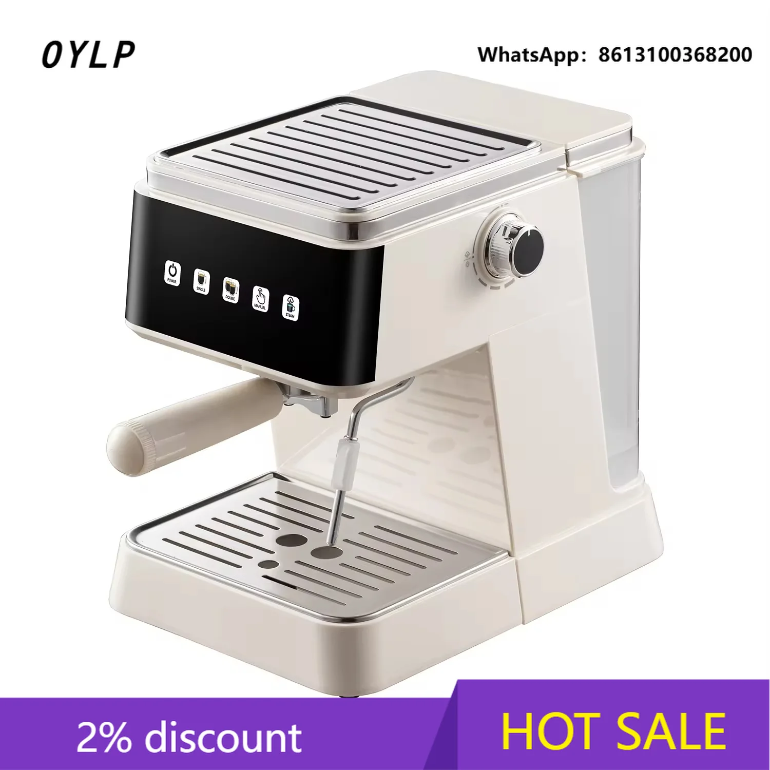 OYLP 20 Bar Professional Espresso Machine  German Commercial Semi-Automatic, Filter Brewing, Black, High Pressure, Easy Operate/