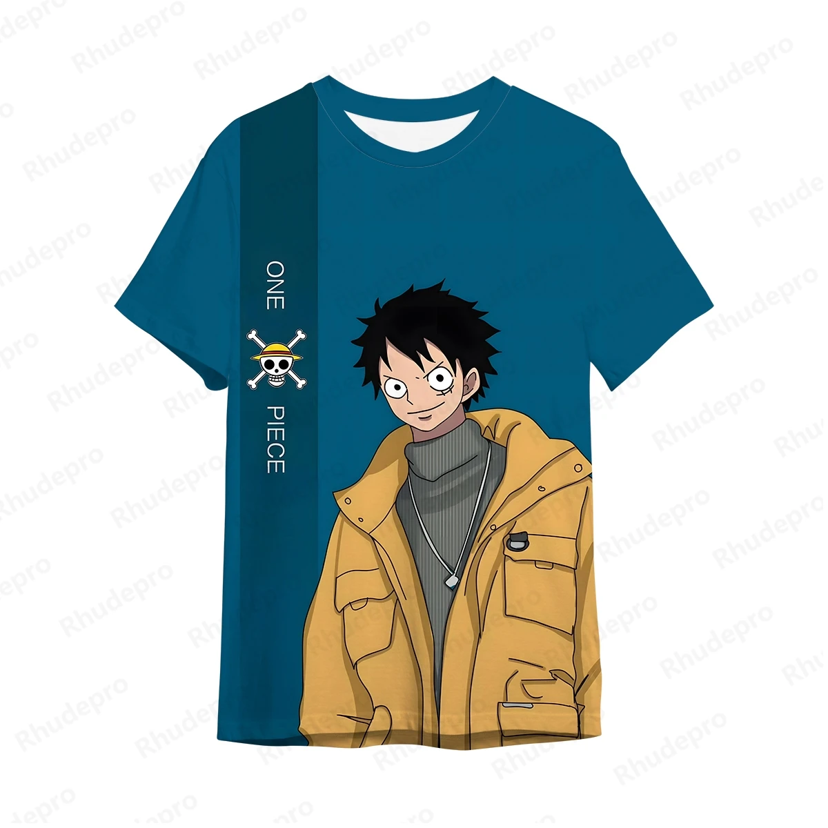 Monkey D., 2024 Luffy 3D impressão Anime T-shirt para homens e mulheres, grande Street Top infantil, Cosplay, verão, novo, 1 peça