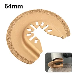 Power Tools Multi Saw Blade 64mm Accessory Concrete DIY Mortar Multi Oscillating Saw Blade Remove Grout Semicircle Desig