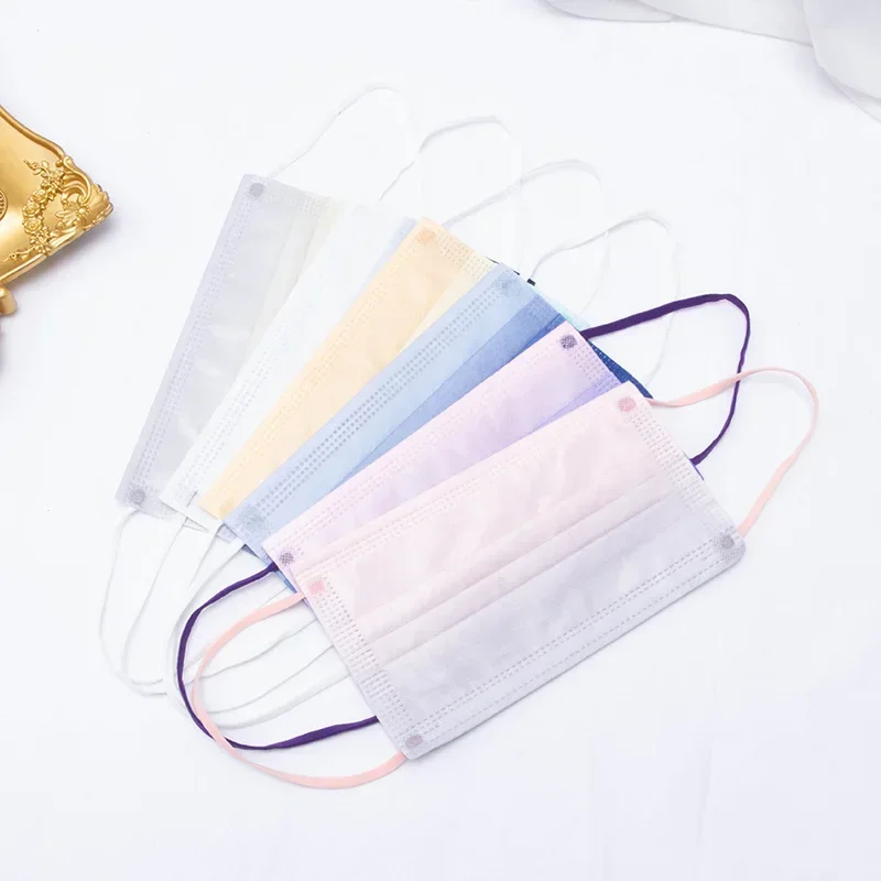 Adult Disposable Non-woven 3-layer Anti Dust Breathable Mask with Elastic Earband Black Face Mask 10PCS