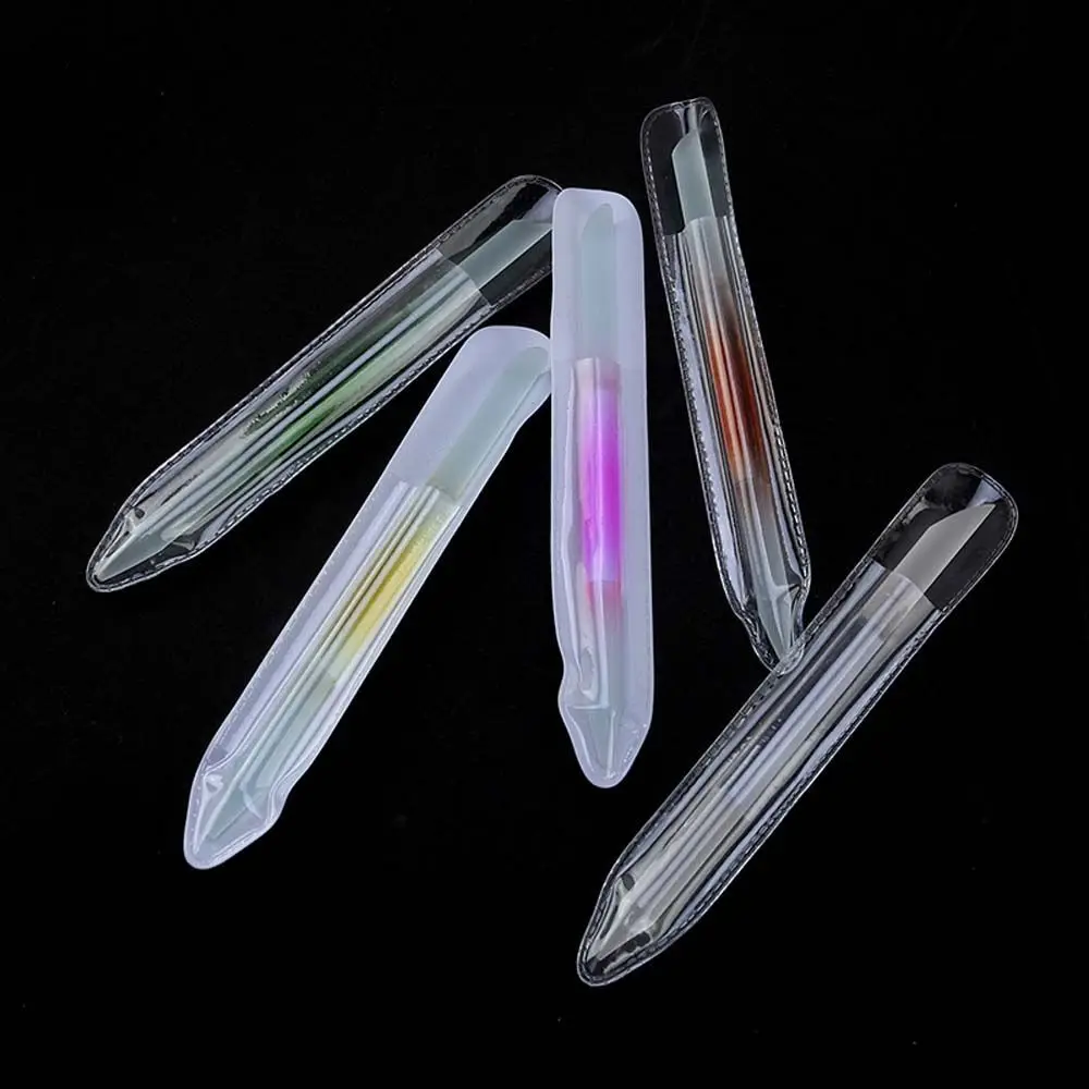 Nail Polishing Gradient color Non-slip Manicure Tools Cuticle Remover Glass Cuticle Pusher Double Sided Nail File Pedicure Tool