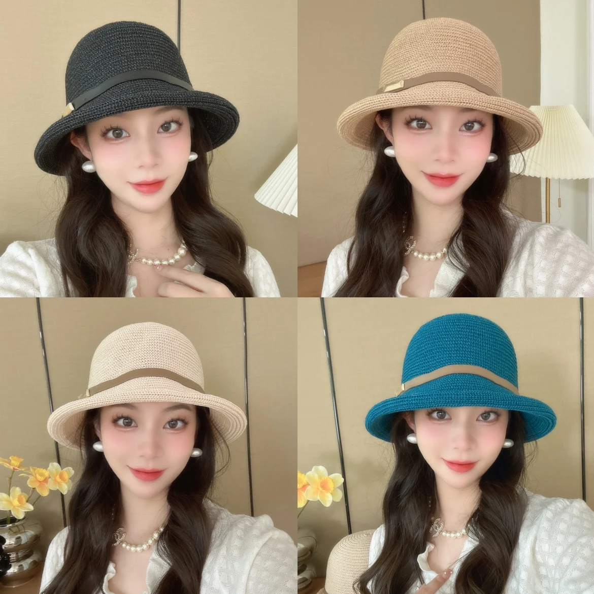 Cappello da pescatore sottile primavera estate Cappello da sole versatile e versatile Cappello da buet casual coreano Sle Cappello a tesa riccia da donna