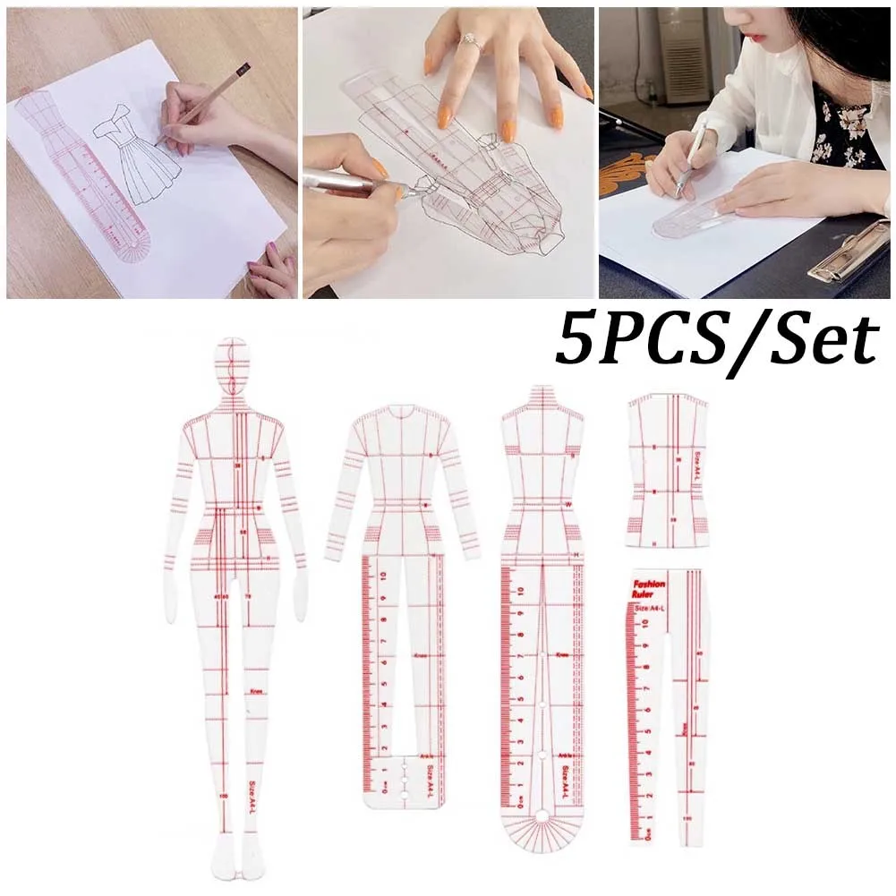 

Fashion Illustration Ruler Figure Sewing Design Template Tailoring Tools DIY Apparel Sewing Supplies