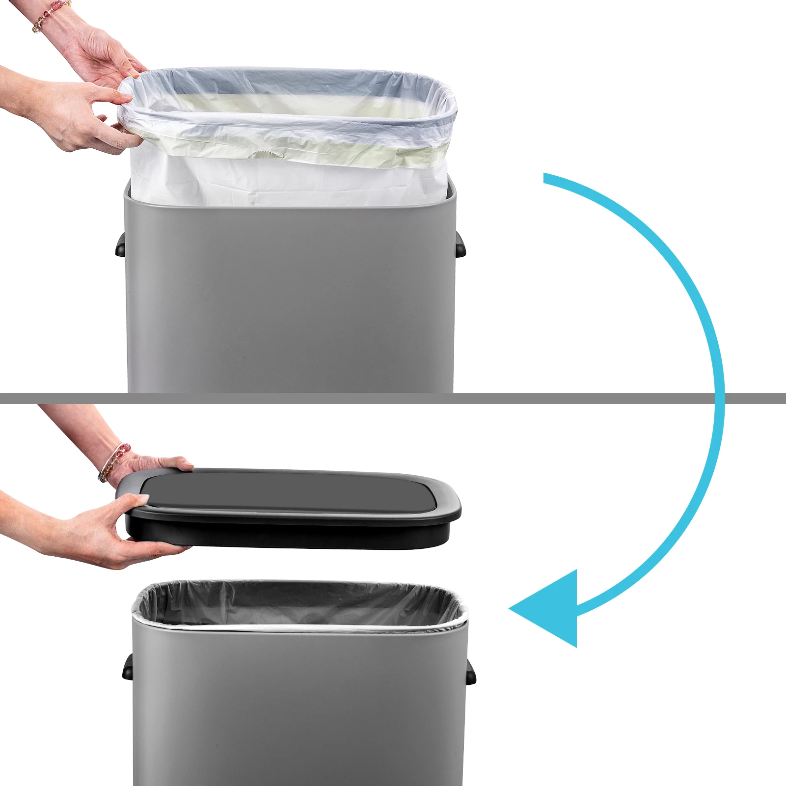 Automatic Trash Can with Lid,14.5 Gallon Smart Trash Can, 55L Motion Sensor Trash Can (use 13 gallon garbage bags) for Bedroom