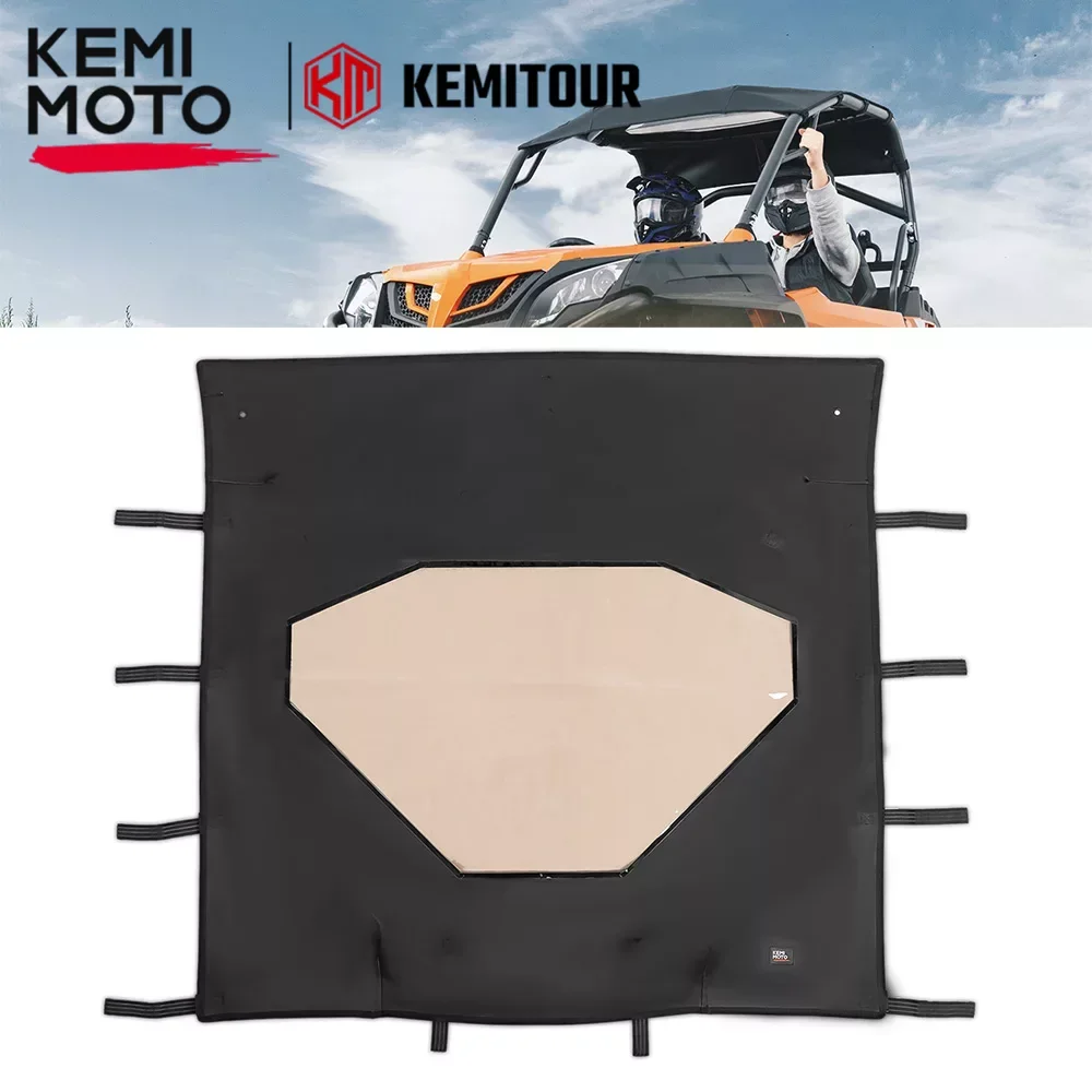 

UTV UV-Protect Canvas Sunshade Soft Top Compatible with CF-MOTO ZFORCE 500, 800 Trail/EX, 1000 7000-2604B0 with Transparent Film