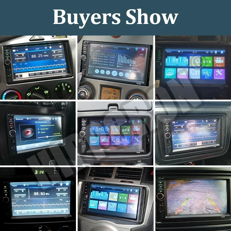 راديو سيارة QueenDer 2 Din - شاشة لمس MP5 مقاس 7 بوصات، وبلوتوث، وFM، ومدخل USB/Aux وكاميرا الرؤية الخلفية #6