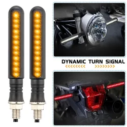Motorcycle 24LED 10mm High Bright Amber Turn Signal Indicator Light Front Rear White Day Running Light Flowing Red Brake Lamps