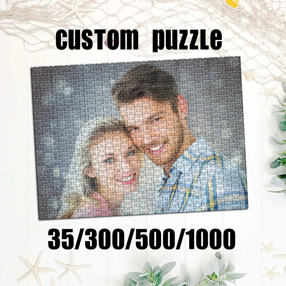 35/300/500/1000pcs Personalized Custom Photo Puzzle Couple Photos Puzzle Ideal Gifts for Him Her Family Friends Children