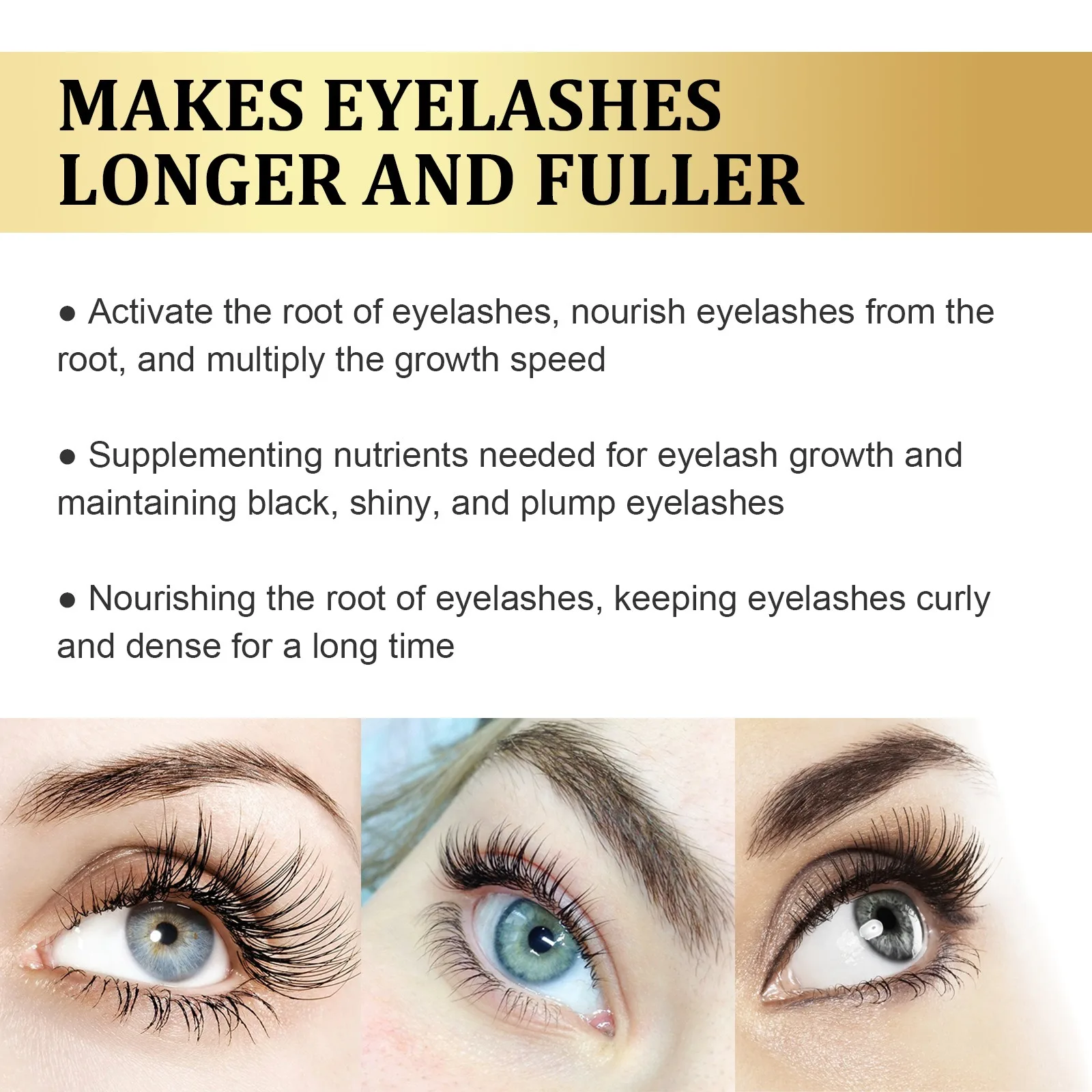 EELHOE Eyelash liquid, Black and Curly Eyelashes, Natural and Beautiful, Slender and Dense Eyelash Moisturizing Care Solution