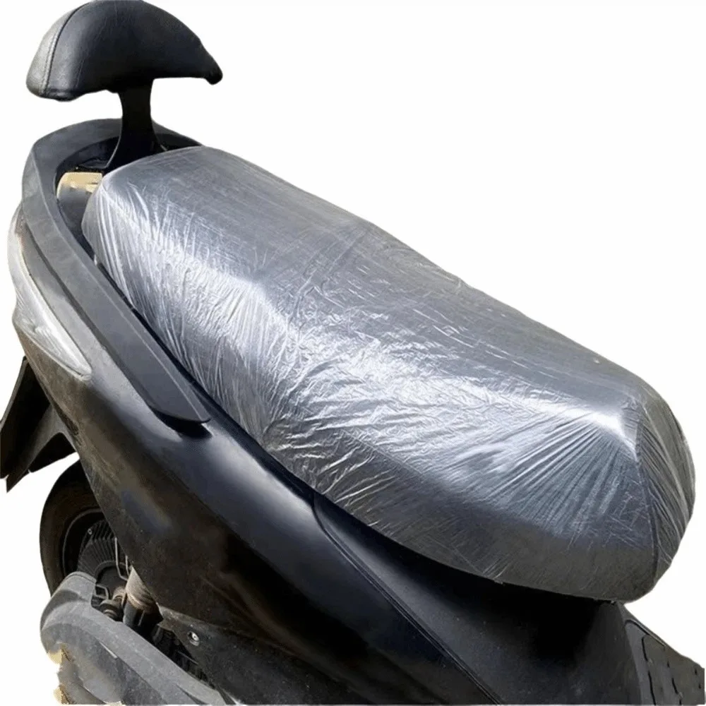 50Pcs Large Disposable Seat Covers Disposable Dustproof Motorcycle Seat Cover Clear Elastic Seat Cushion Cover