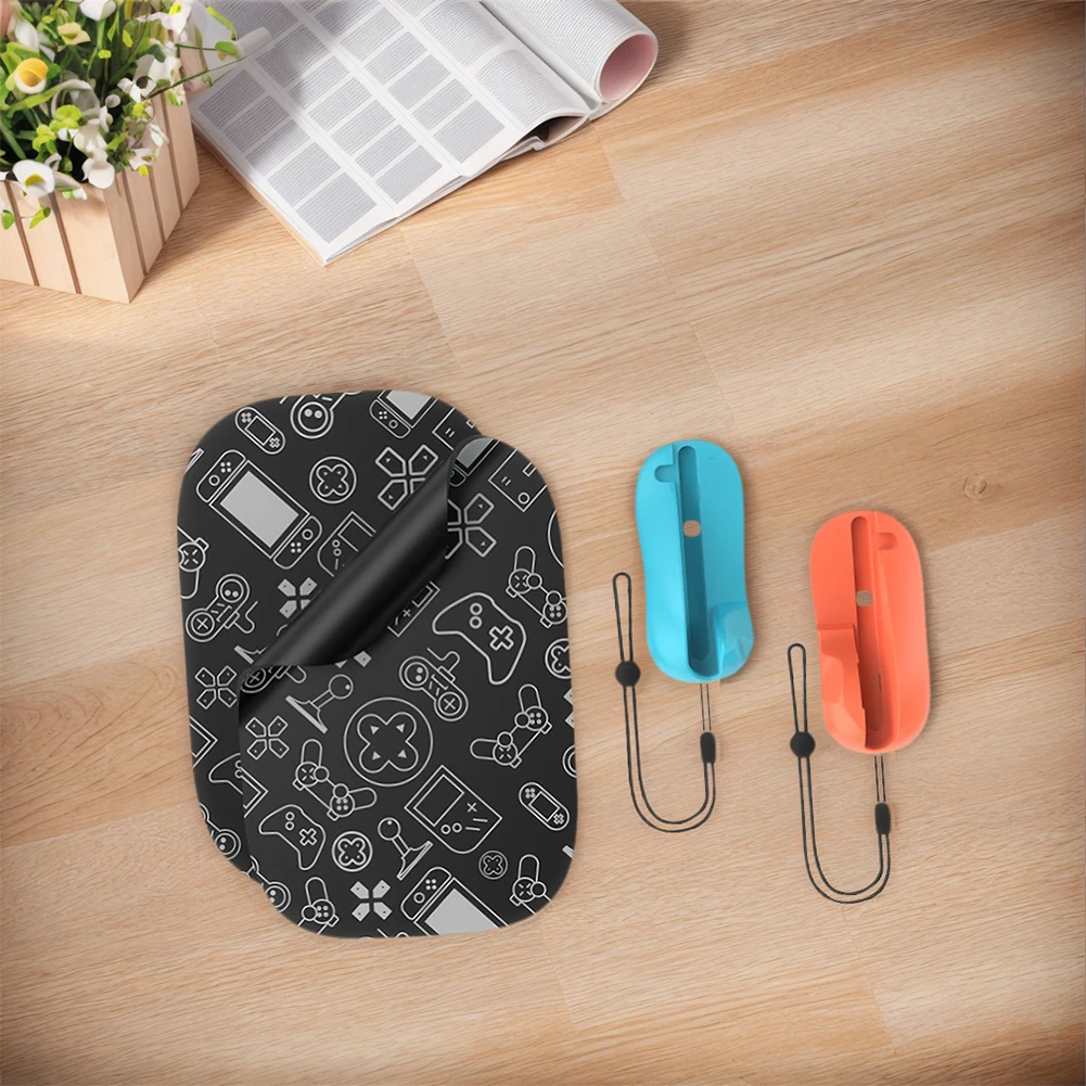 دعامة ماوس للتحكم اليسرى + اليمنى مع لوحة ماوس وحدة تحكم الألعاب وحامل ماوس وحدة تحكم قاعدة الماوس للتبديل 2 Joy-Con