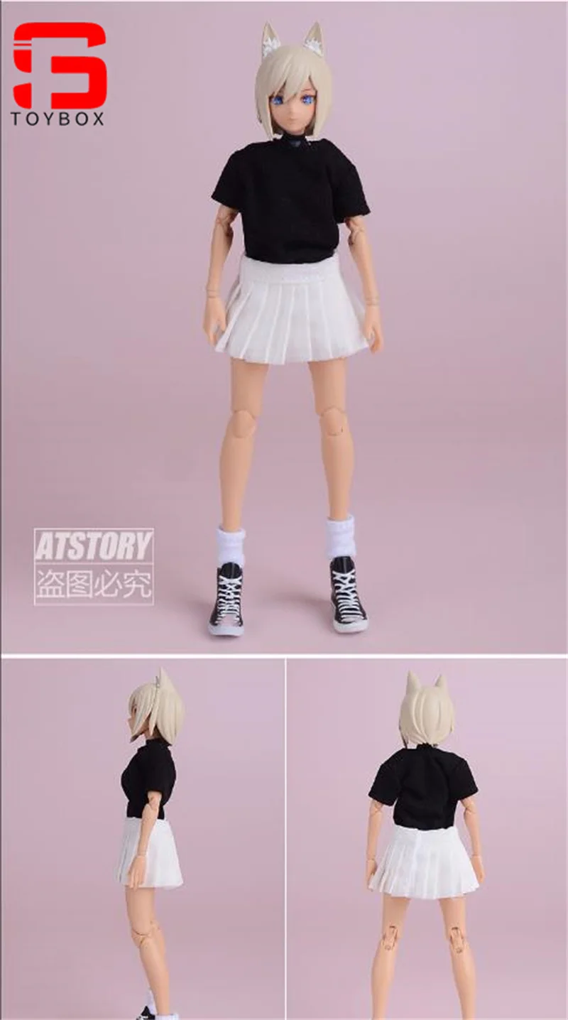 ATStory 1/12 Scale Female JK Skirt Clothes Model For 6 Inch Romankey Action Figure Body Dolls