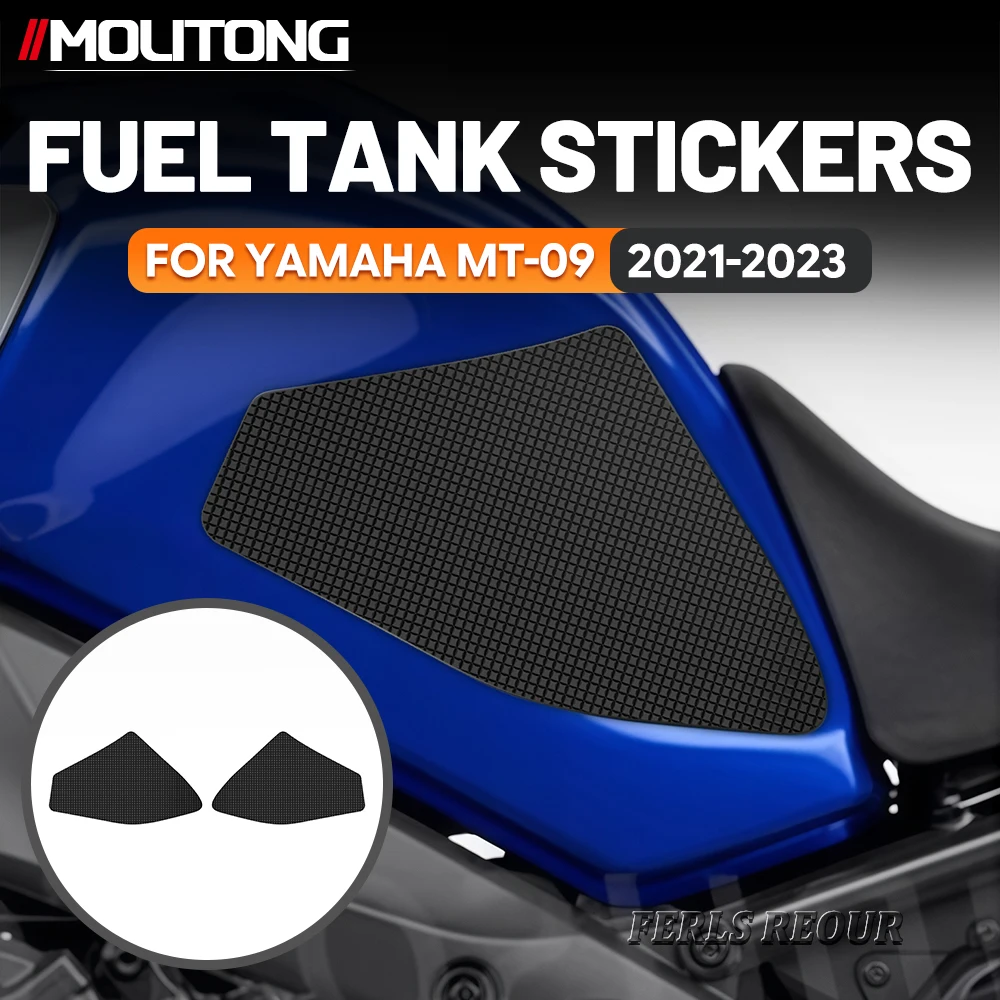 

For YAMAHA MT-09 2021-2023 Rubber Fuel Tank Pad Black Anti Slip Anti Scratch Motorcycle Gas Tank Protector Decal Guard