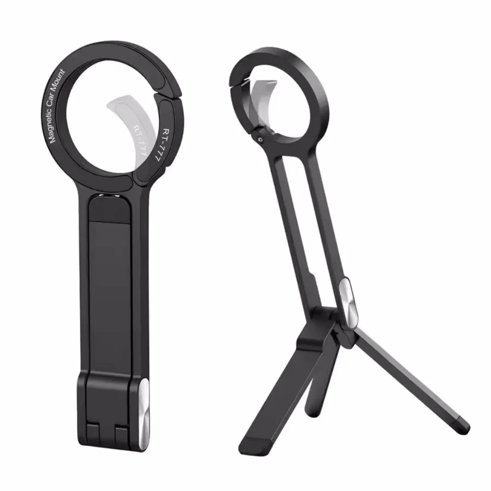 Metal Phone Tripod Carabiner-Mounted For iPhone 16/15/14/13 – Dual-sided Magnetic Tripod Desk Mount Phone Handle Holder